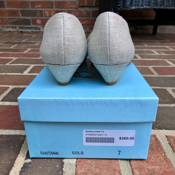 Butter of London Santana Gold Peep-Toe Wedge - Picture 4 of 7